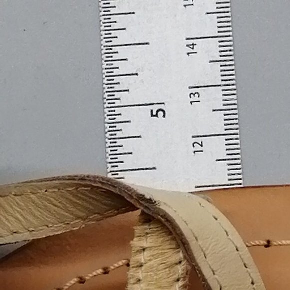 Lane Bryant Womens Luisa Slingback Sandal‎ Tan Leather Buckle Flat Heel 9W - Picture 7 of 10